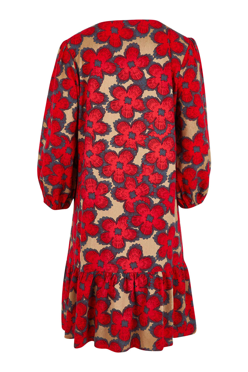 Cotton Frill Hem Dress - Poppy