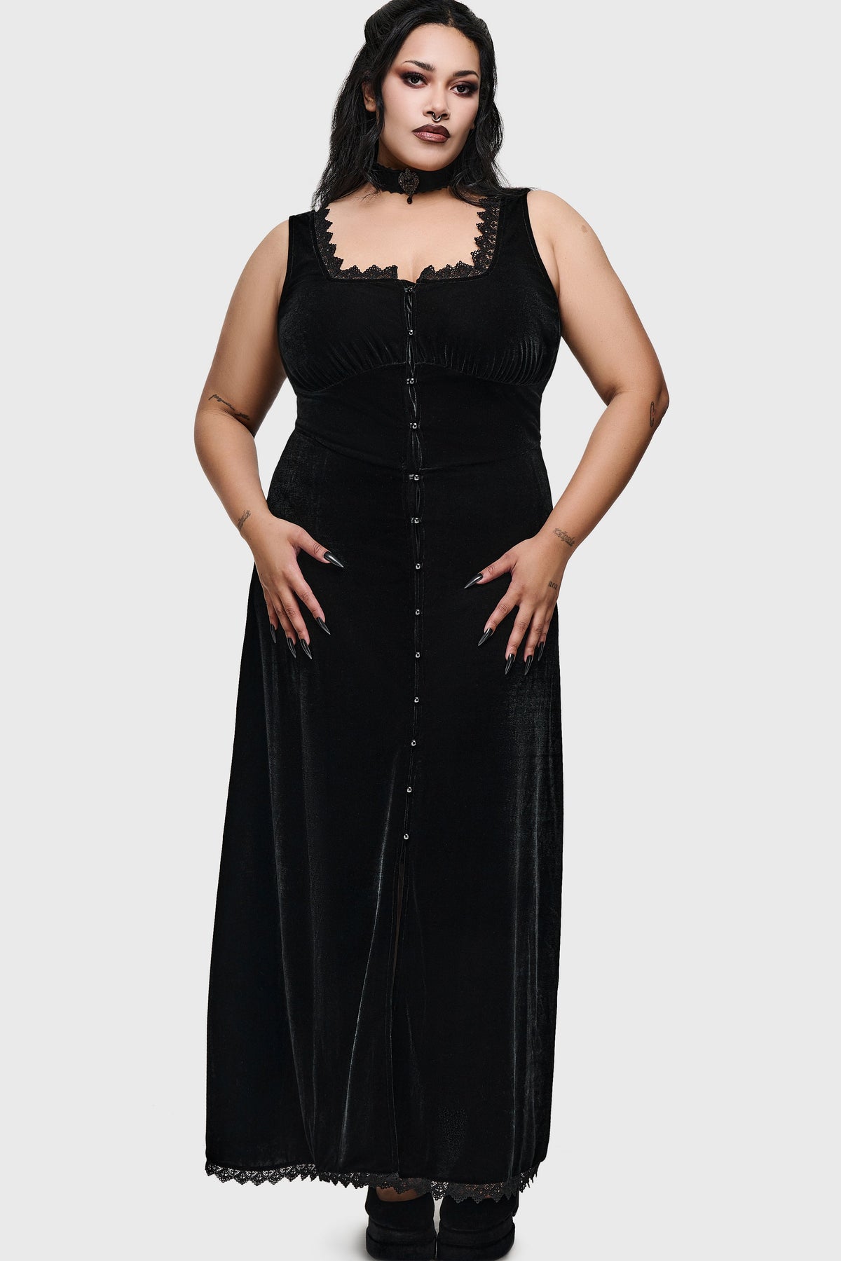 Hexina Velvet Maxi Dress