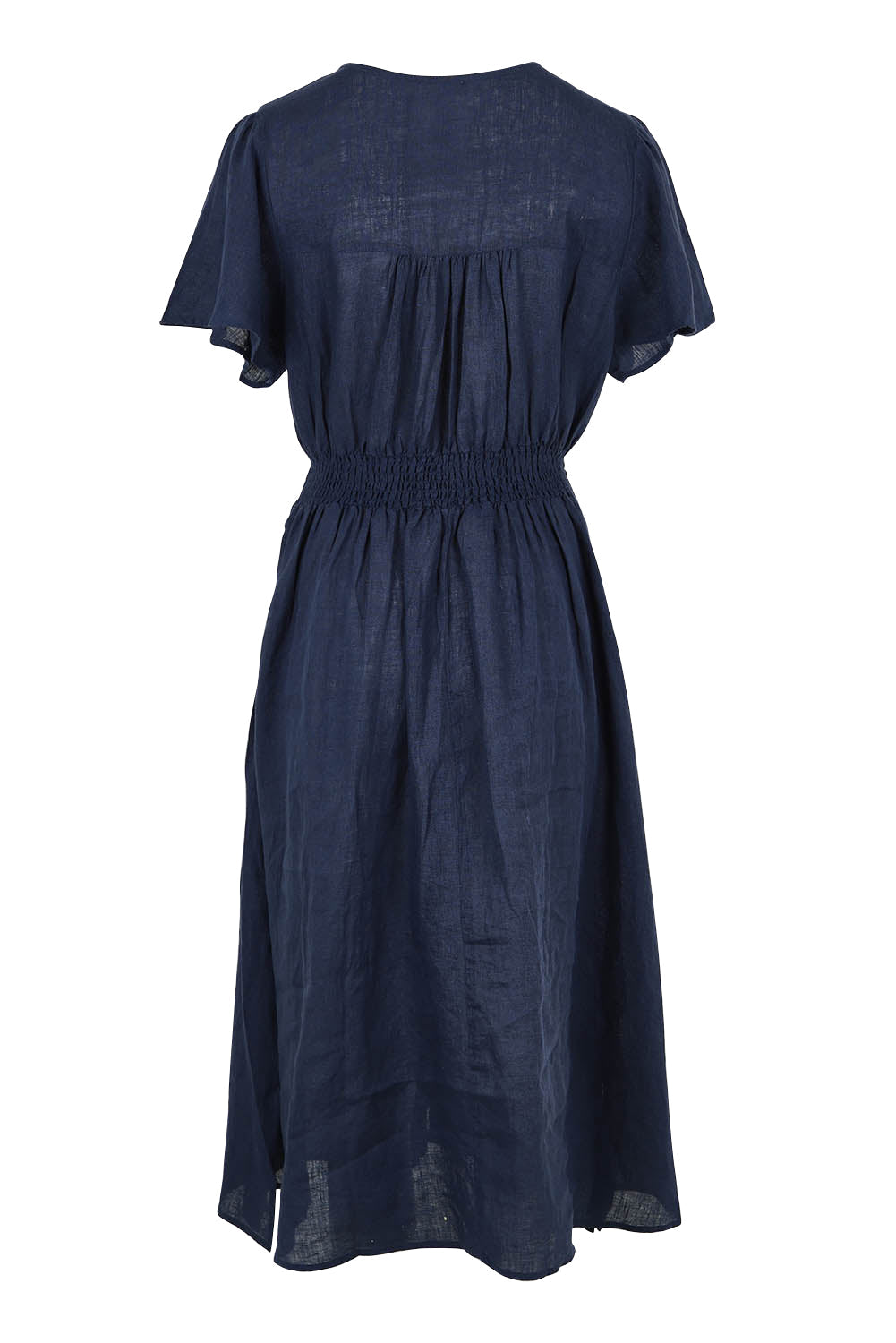 Blossom Linen Dress - Navy
