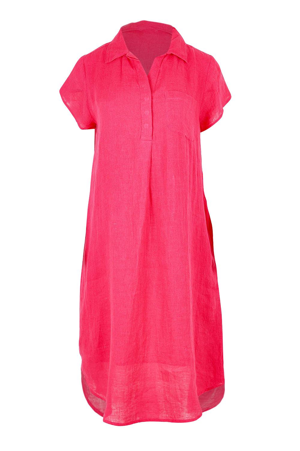 Ahoy Linen Tunic - Raspberry