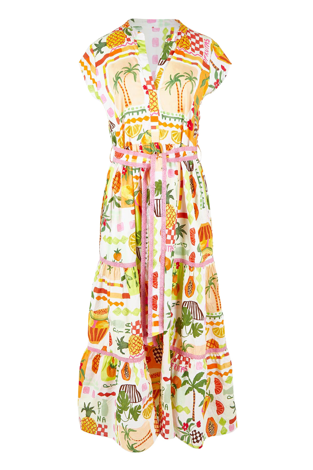 Avery Cotton Maxi Dress - Tropical