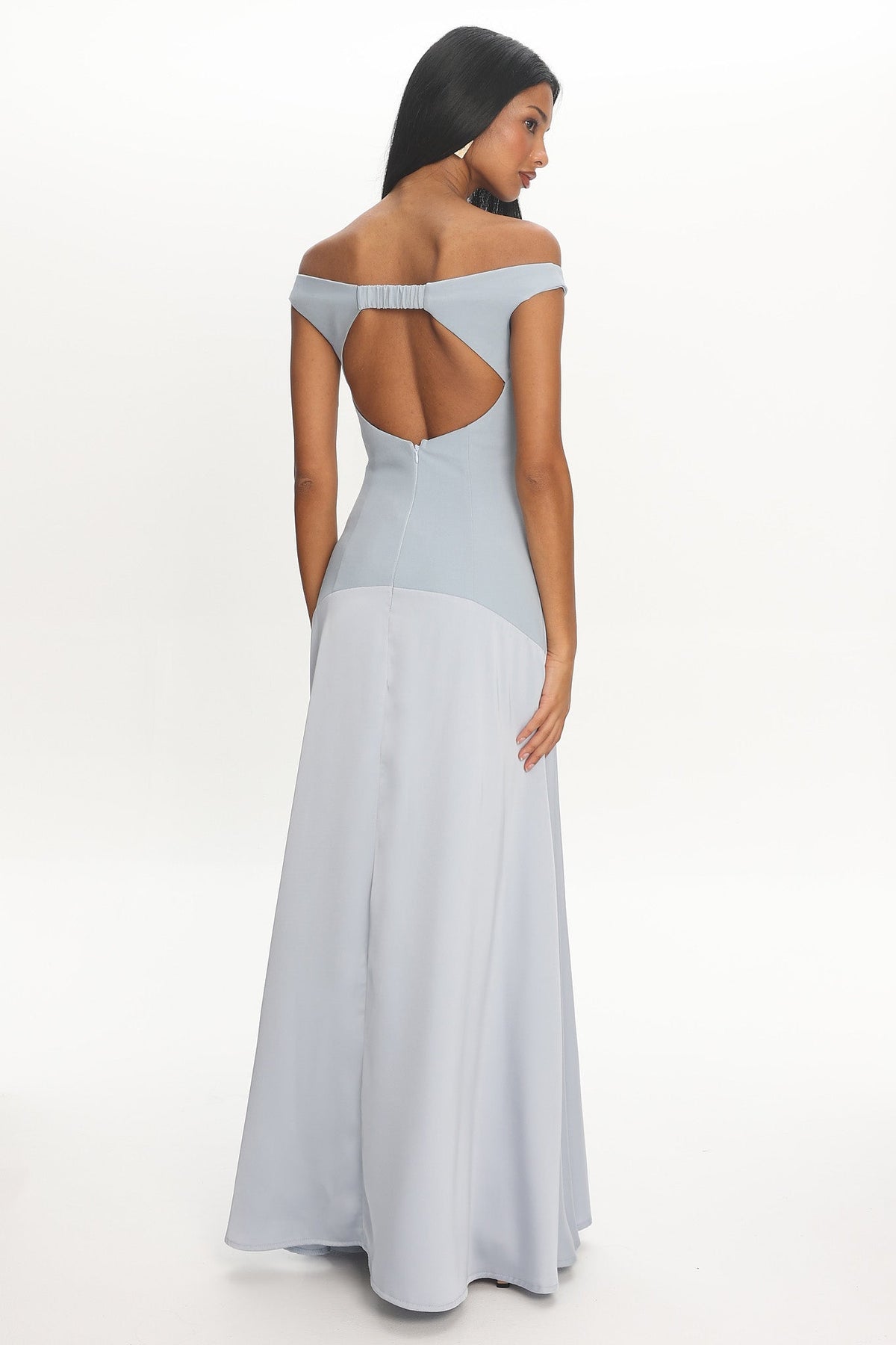 Hestia Off-Shoulder Maxi Dress Pale Blue