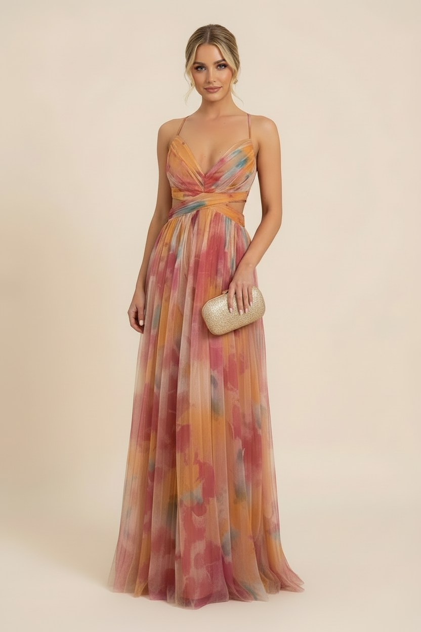 Angela | Women's Romantic Sleeveless Maxi Wedding Guest Dress