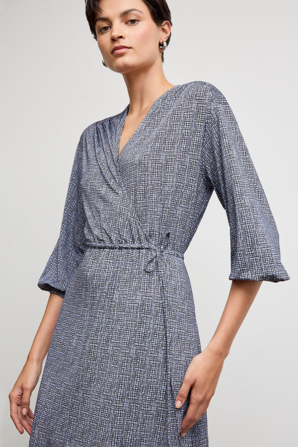 Hope Wrap Dress - Printed Jersey :: Blueprint Sketch