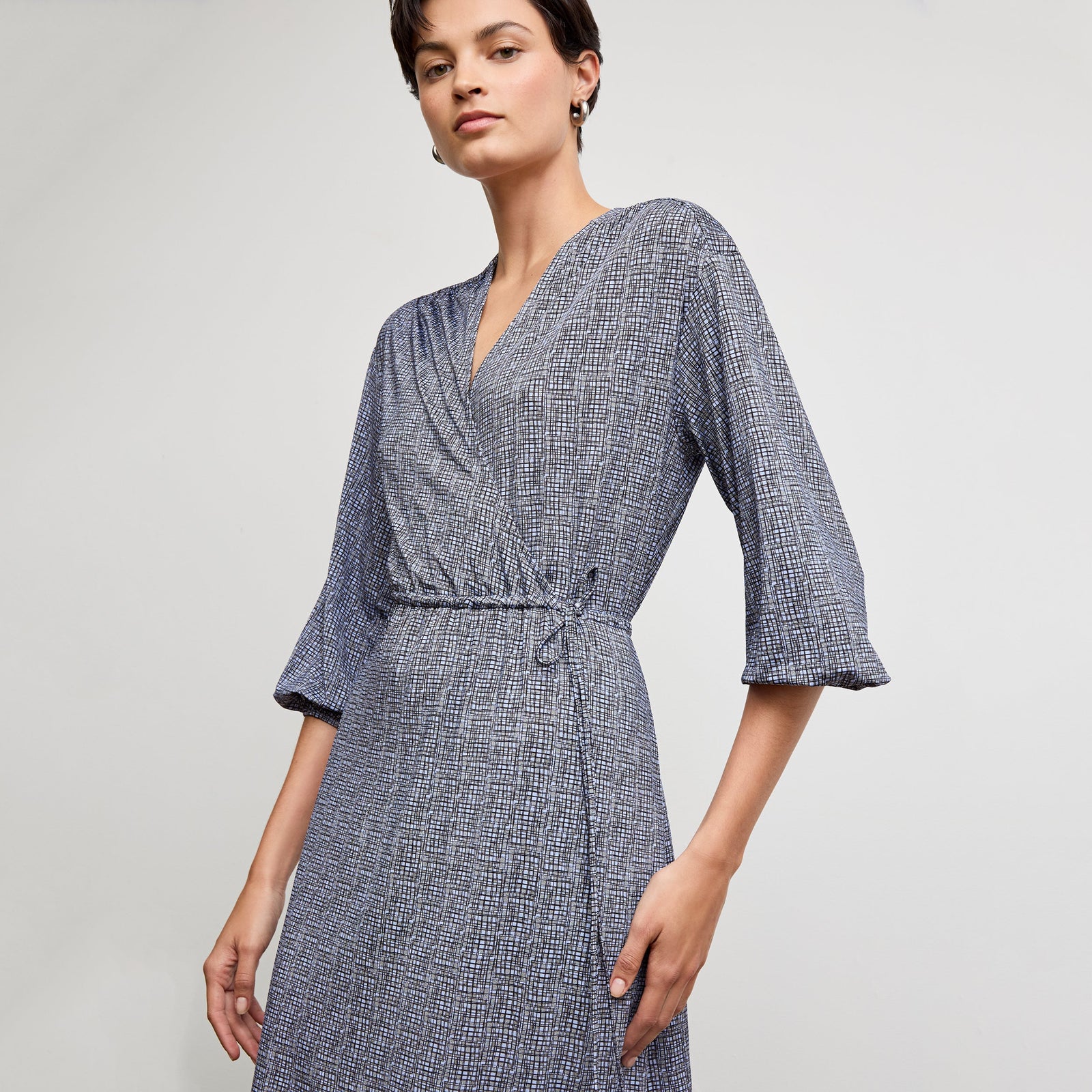 Hope Wrap Dress - Printed Jersey :: Blueprint Sketch