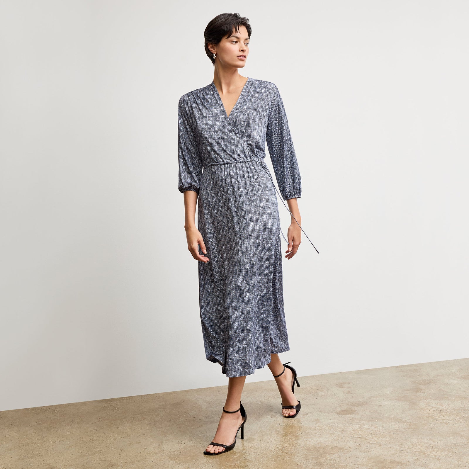 Hope Wrap Dress - Printed Jersey :: Blueprint Sketch