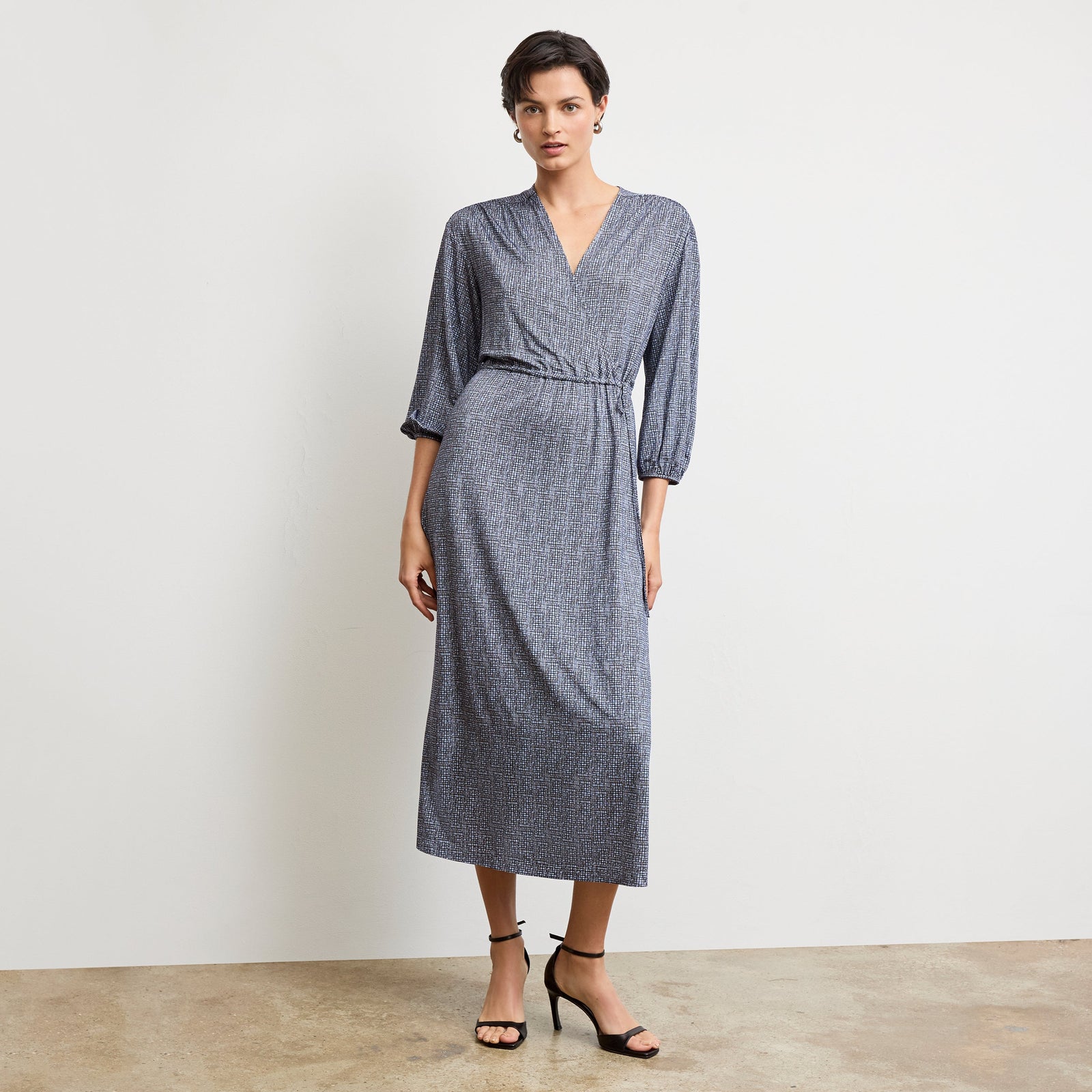 Hope Wrap Dress - Printed Jersey :: Blueprint Sketch