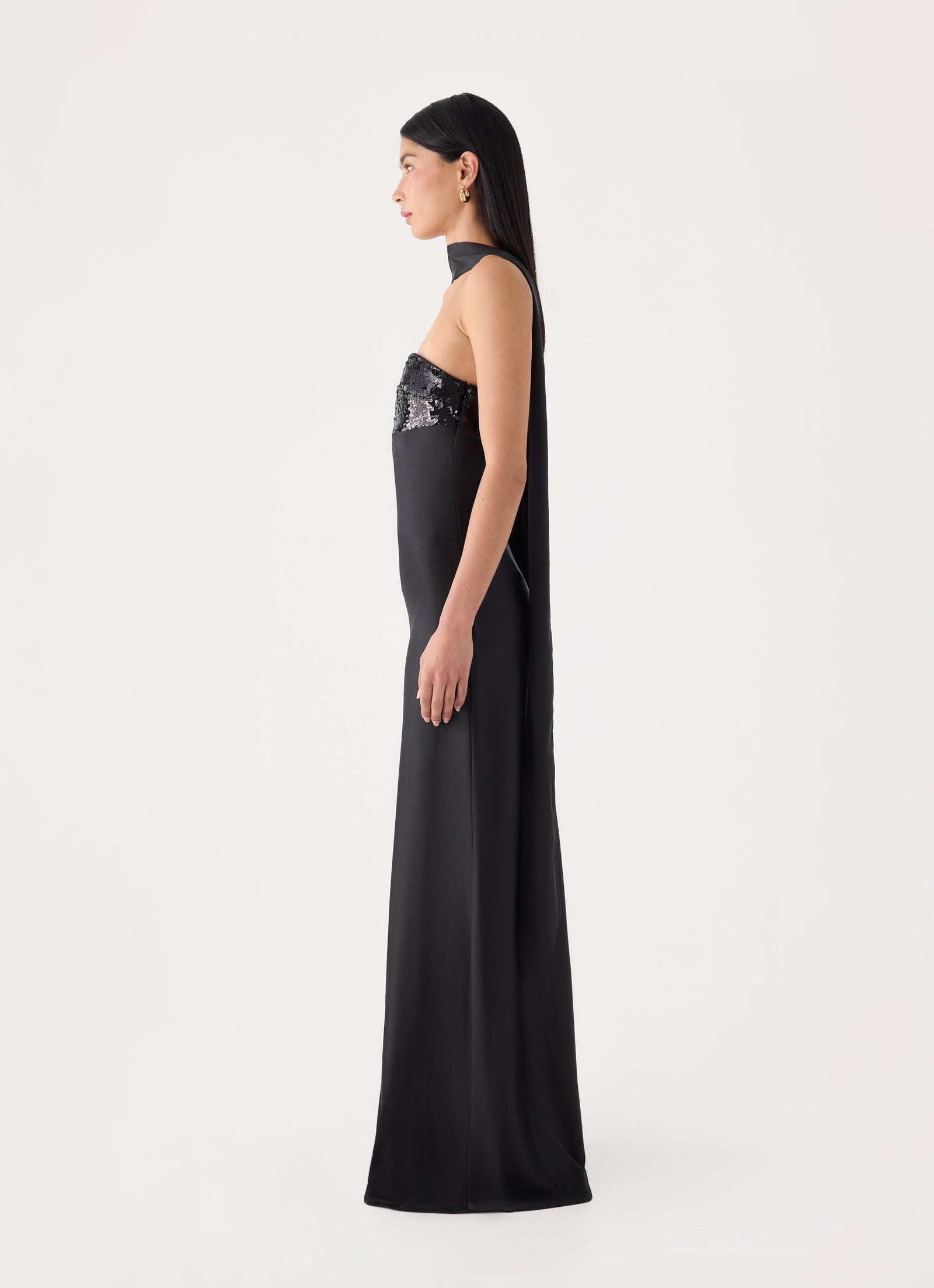 Hush Sequin Maxi Dress - Black