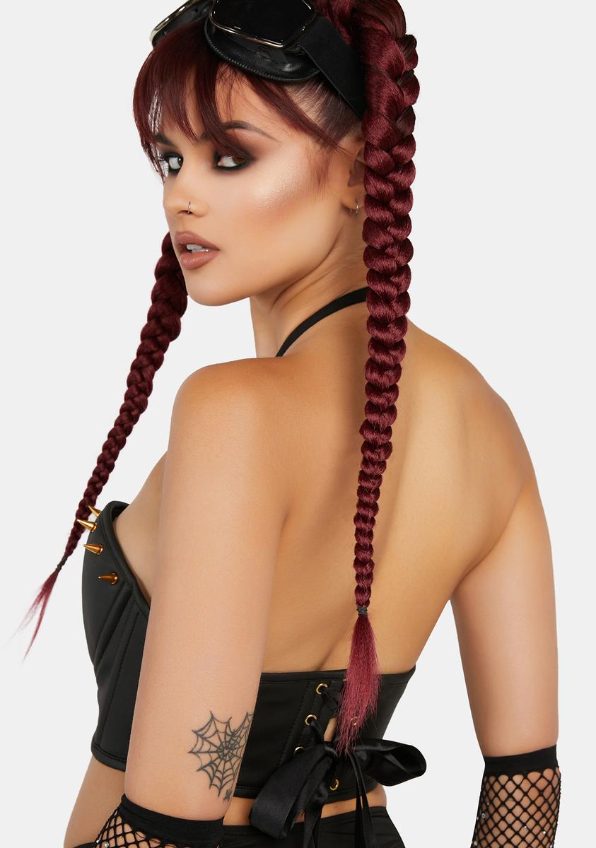 Lavish Spiked Faux Leather Halter Bustier