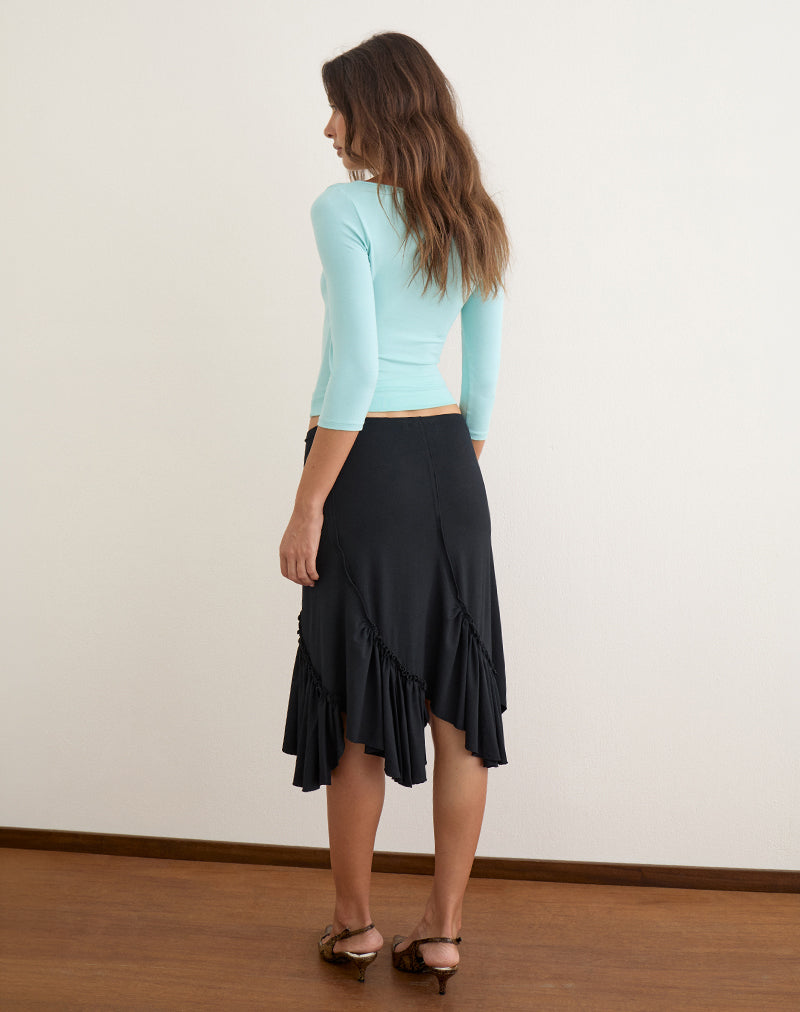 Sumiatun Midi Skirt in Jersey Black