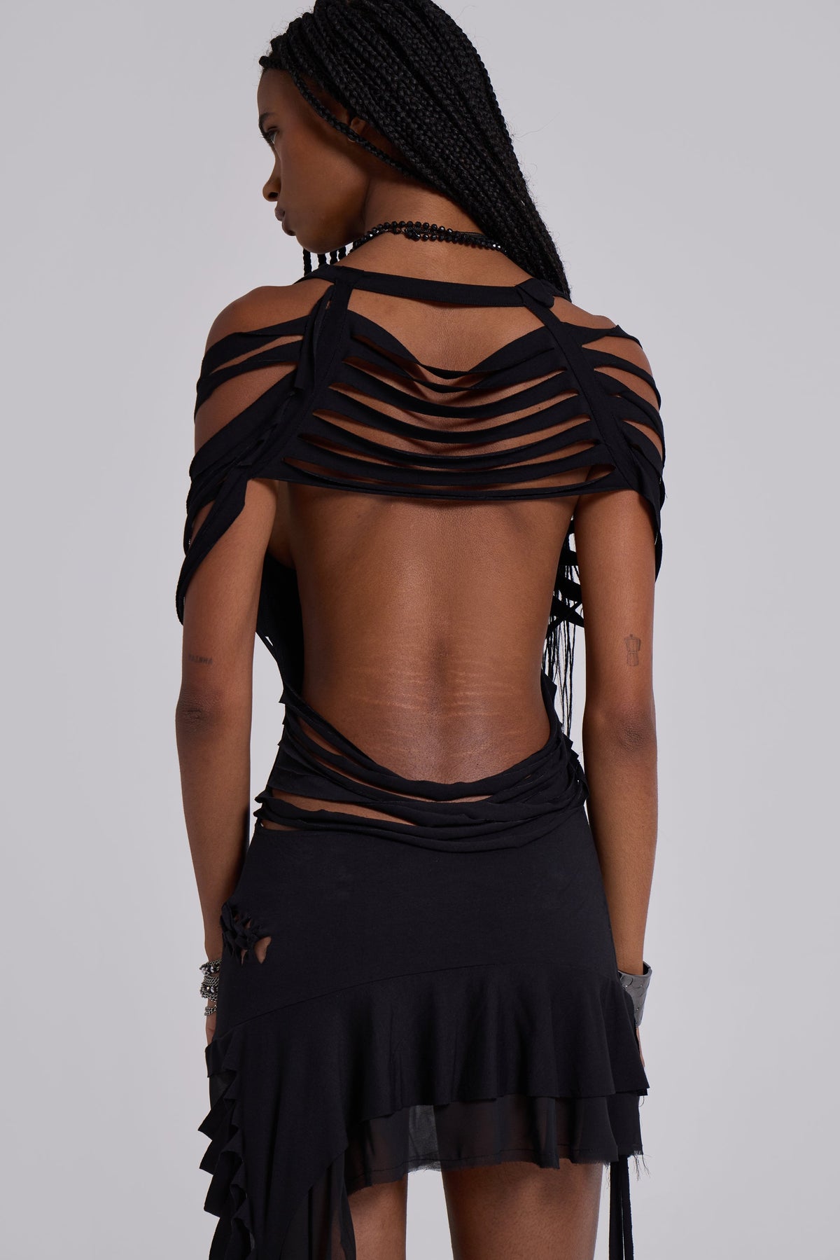 Vux Asymmetric Slashed Dress