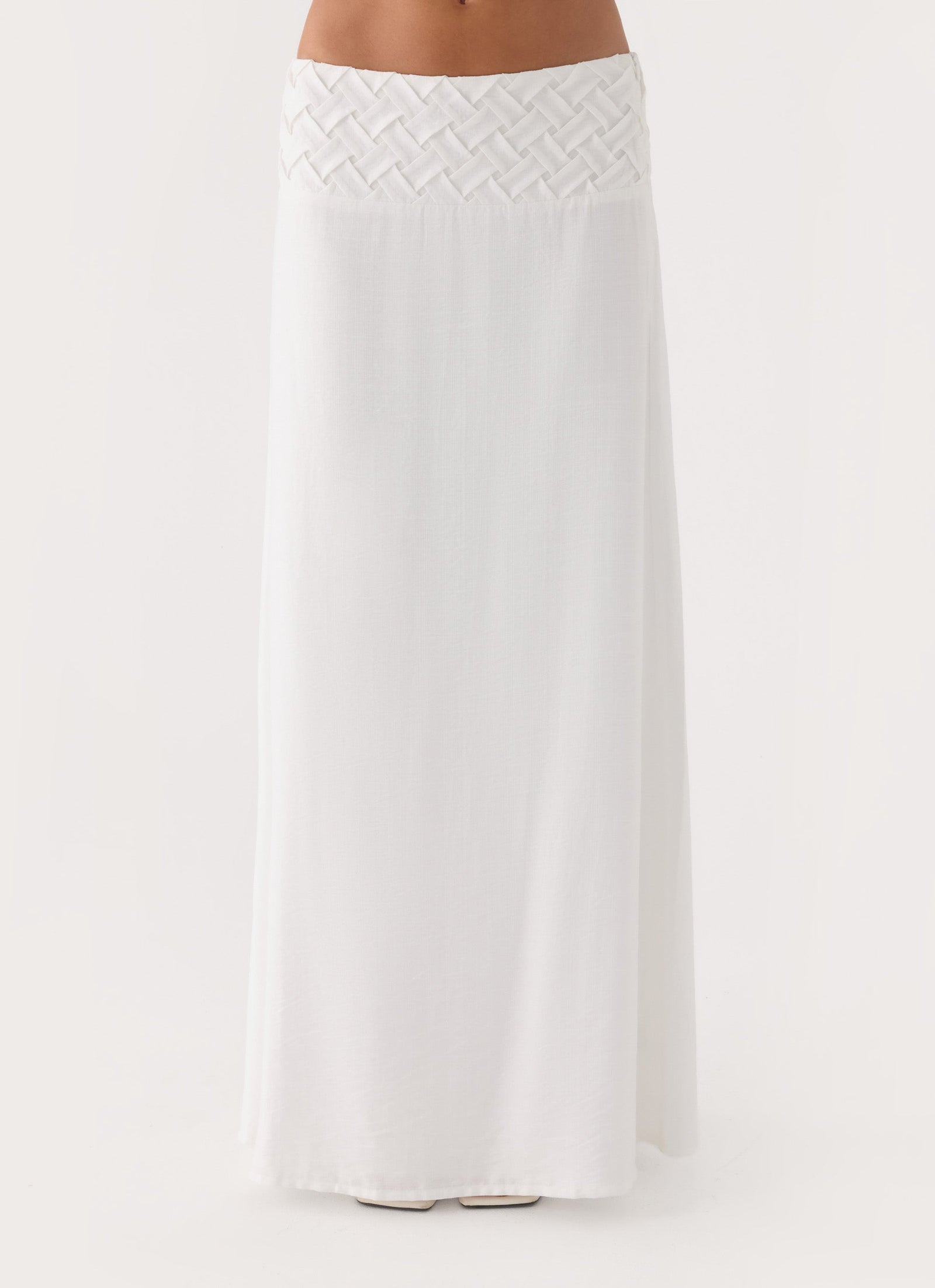 Jenna Crinkle Maxi Skirt - White