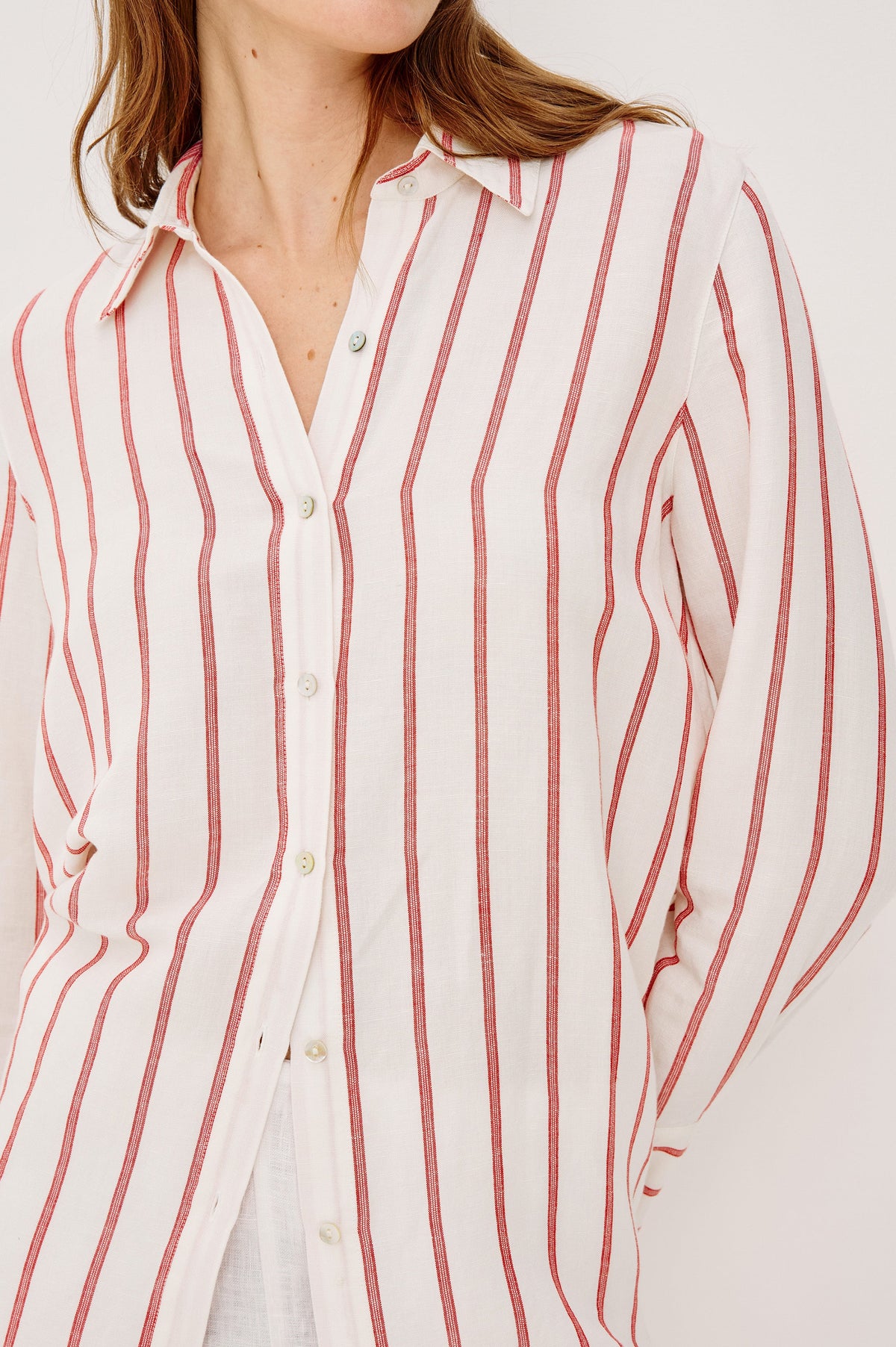 Knox Shirt - Scarlet Ivory Stripe