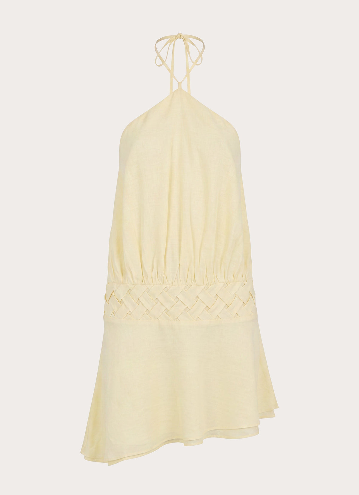 Keep It Secret Crinkle Mini Dress - Baby Yellow