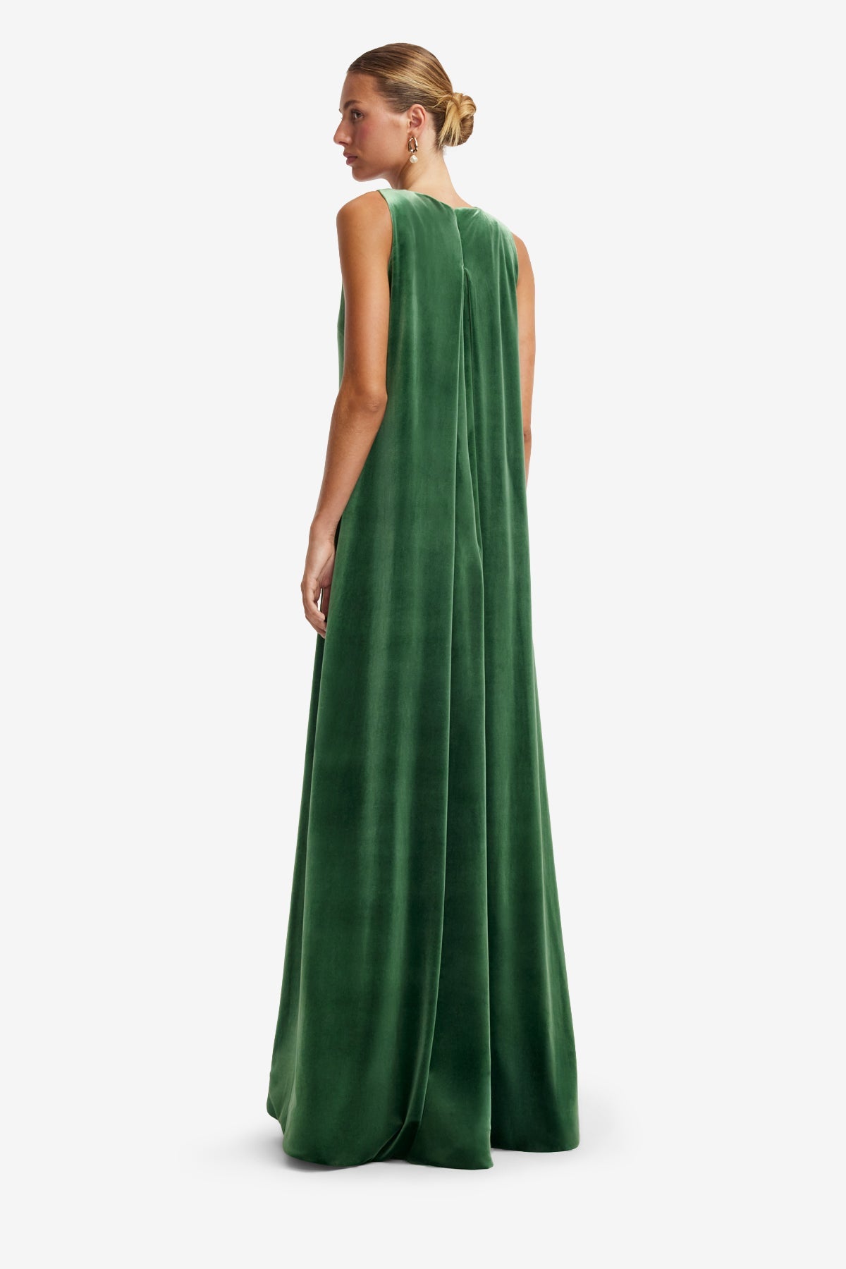 Agathy Velvet Embellished Gown - Forest