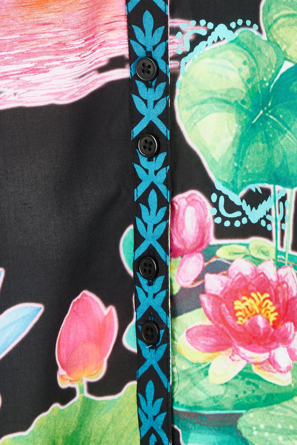 Akiko Button Dress - Ocean
