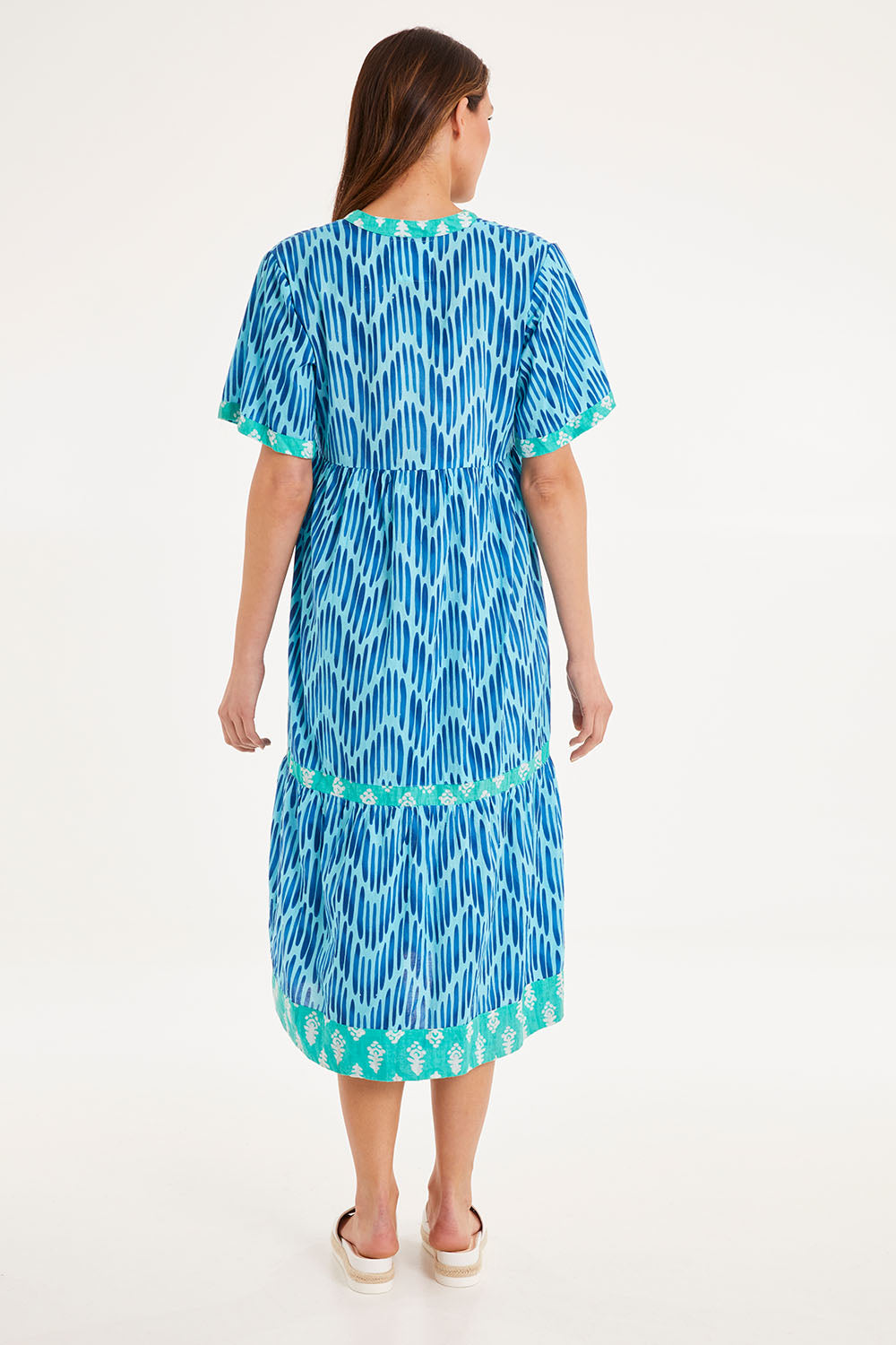 Chevron Midi Dress - Ocean