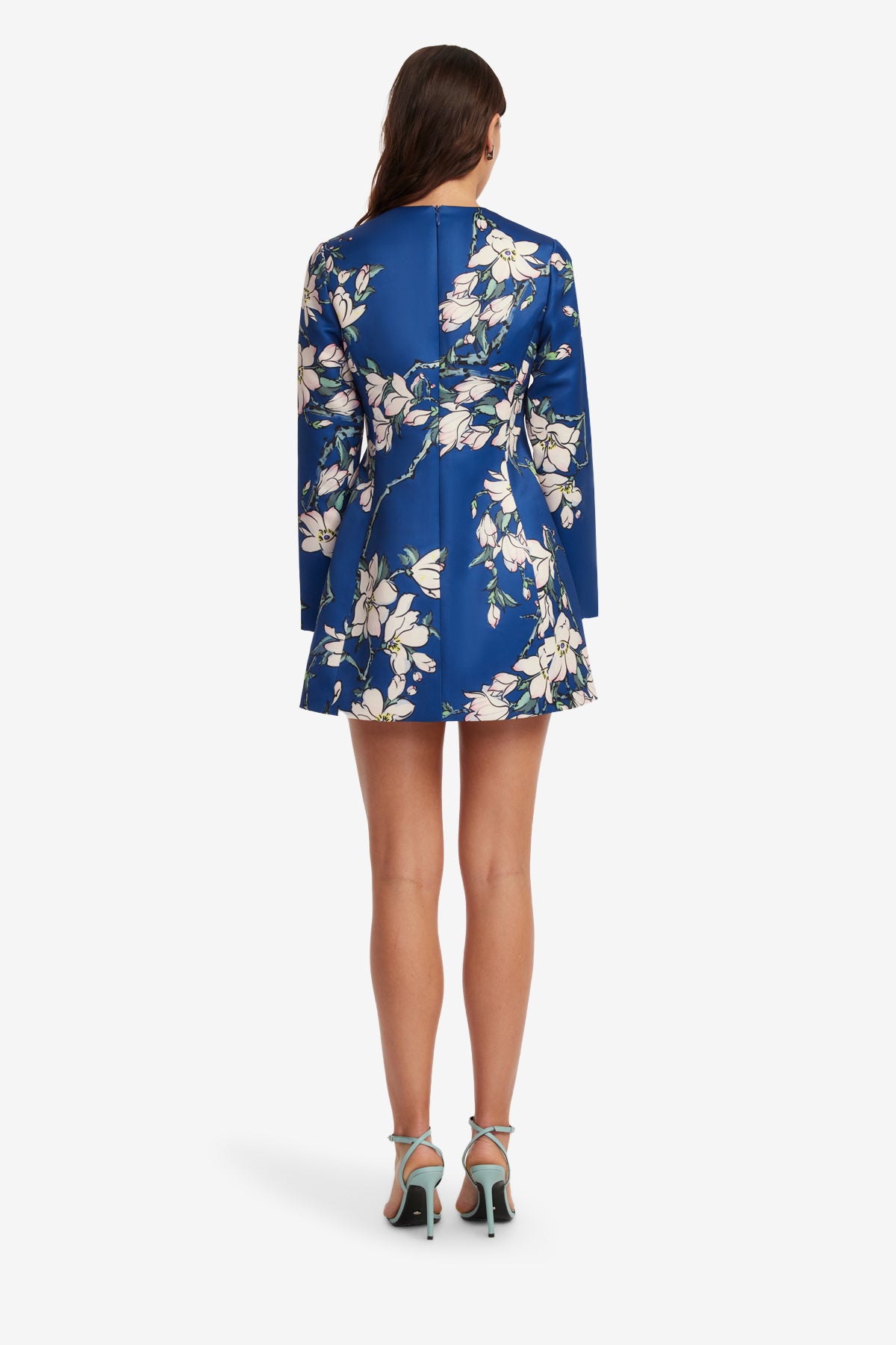 Aliza Long Sleeve Petal Mini Dress - Midnight Magnolia Print