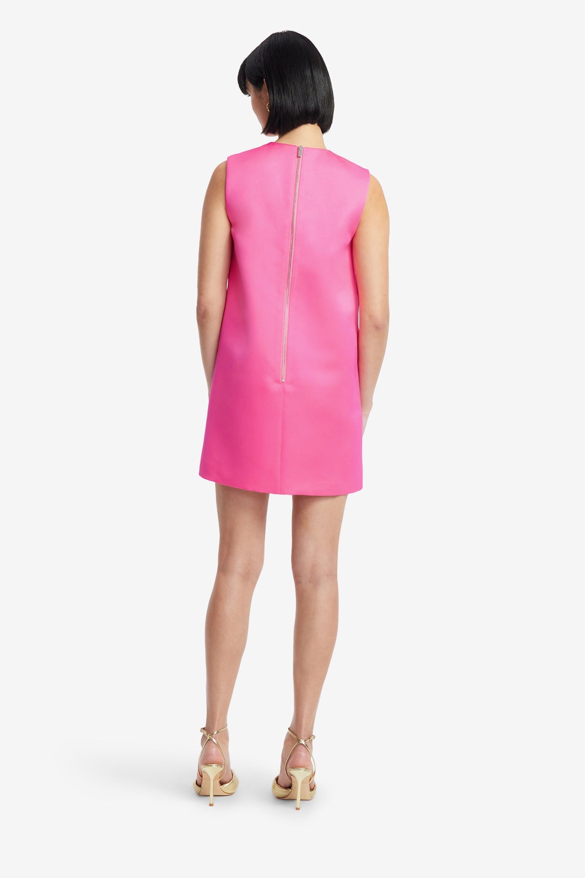 Yvonne Appliqué Floral Mini Dress - Peony Print in Fuchsia