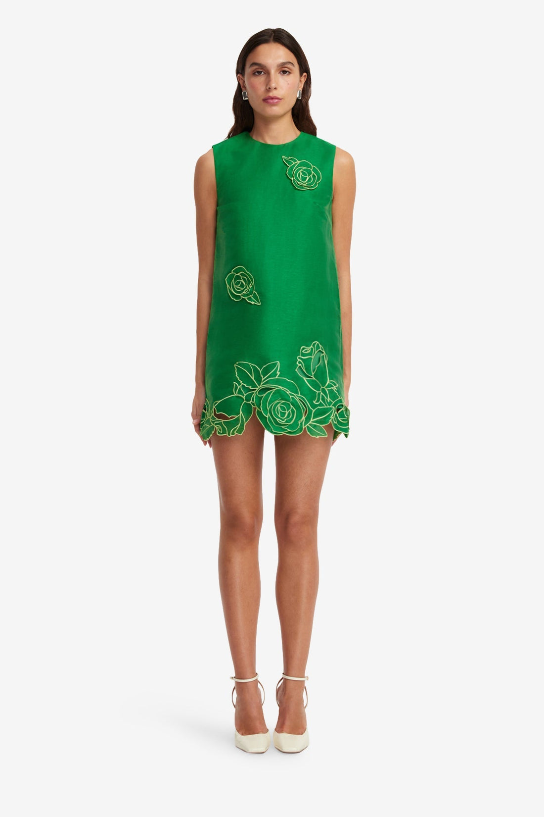 Yvonne Appliqué Mini Dress - Verdant