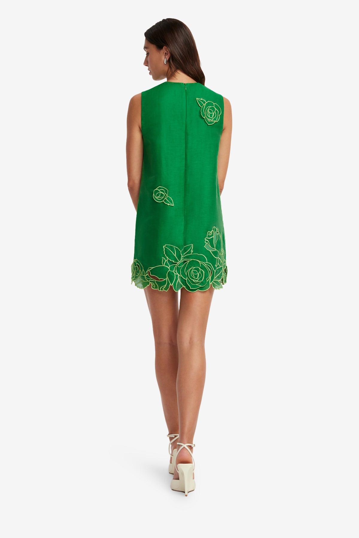 Yvonne Appliqué Mini Dress - Verdant