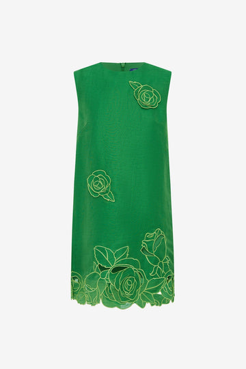 Yvonne Appliqué Mini Dress - Verdant