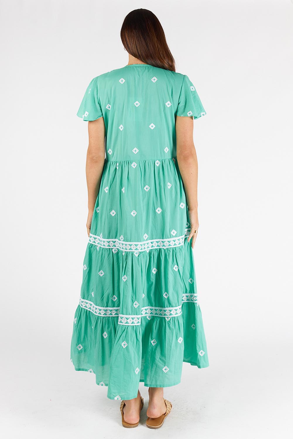 Antigua Maxi Cotton Dress - Sea