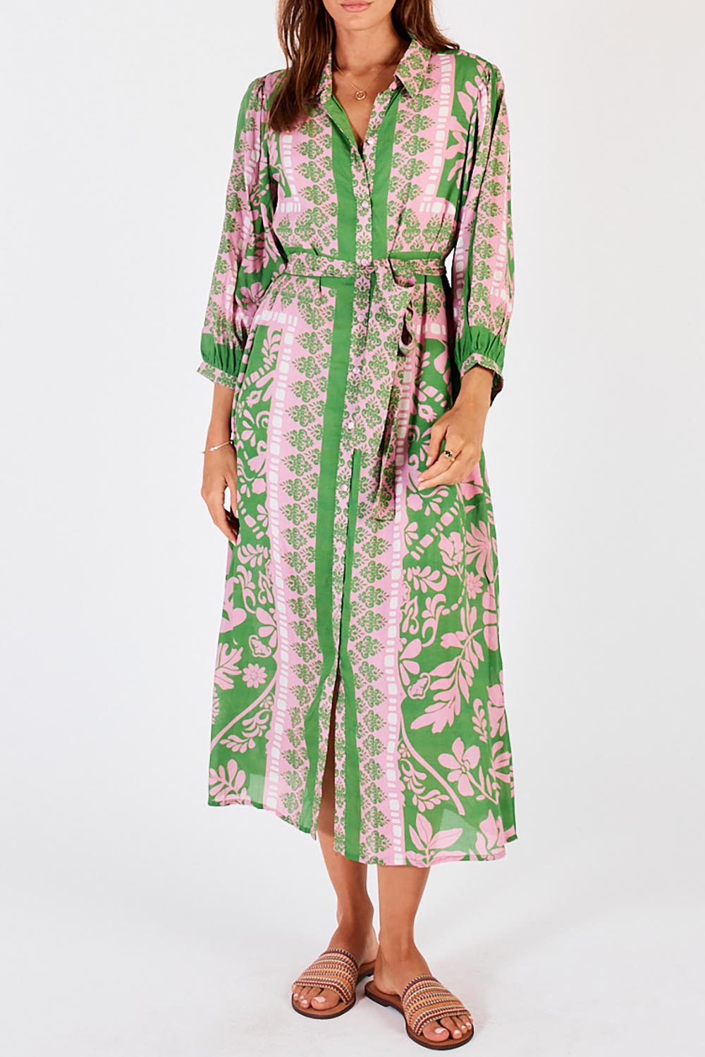 Carara Buttoned Midi - Green