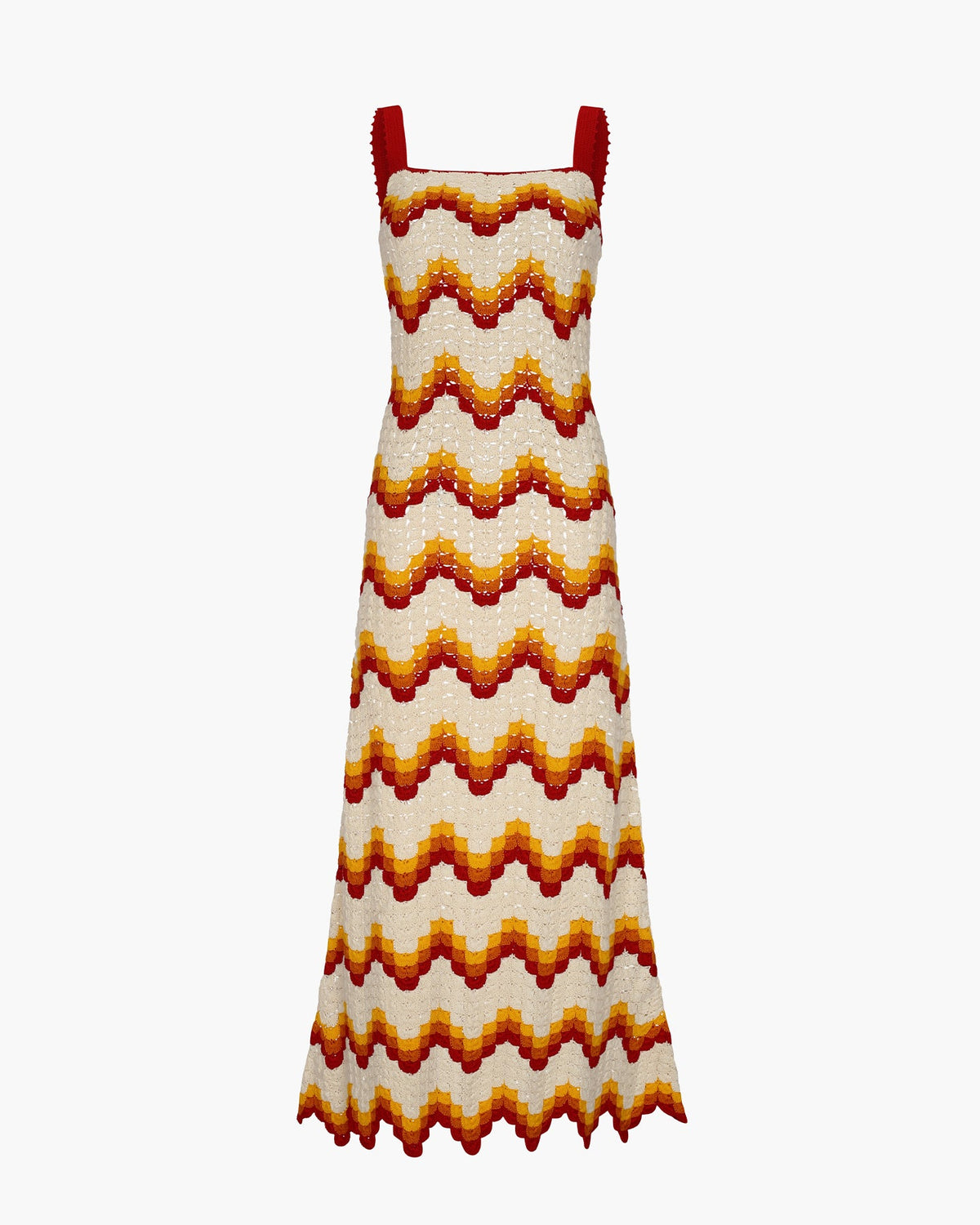 Marea Crochet Maxi Dress | Tangerine - Yellow