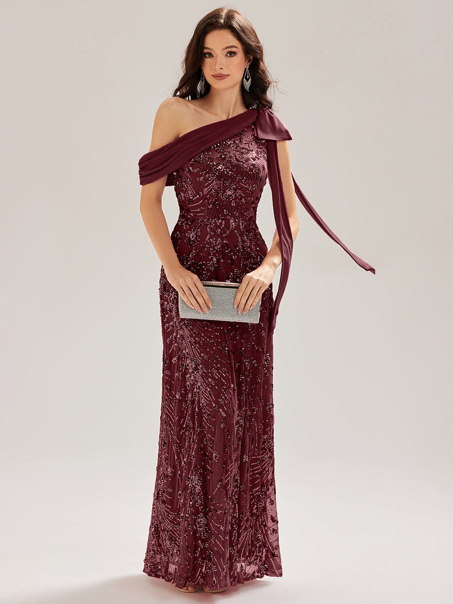 ever BELLAMY|Bow Detail Sequin Drop Shoulder Sleeve Dress