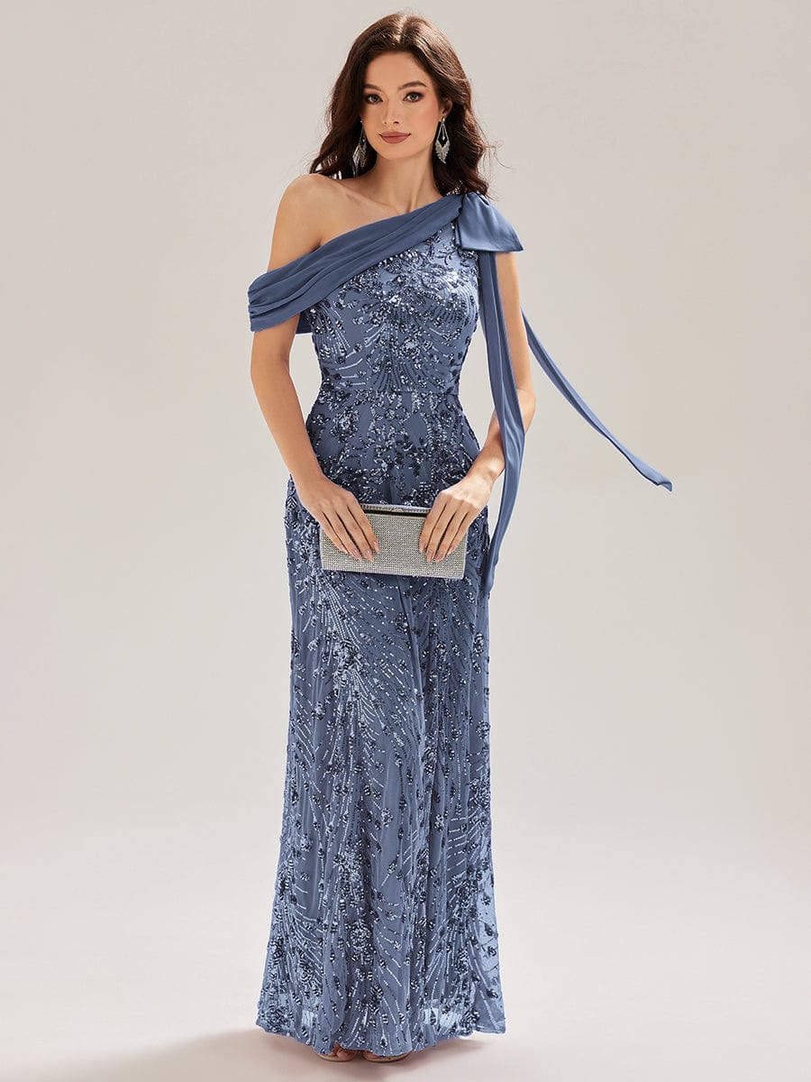ever BELLAMY|Bow Detail Sequin Drop Shoulder Sleeve Dress