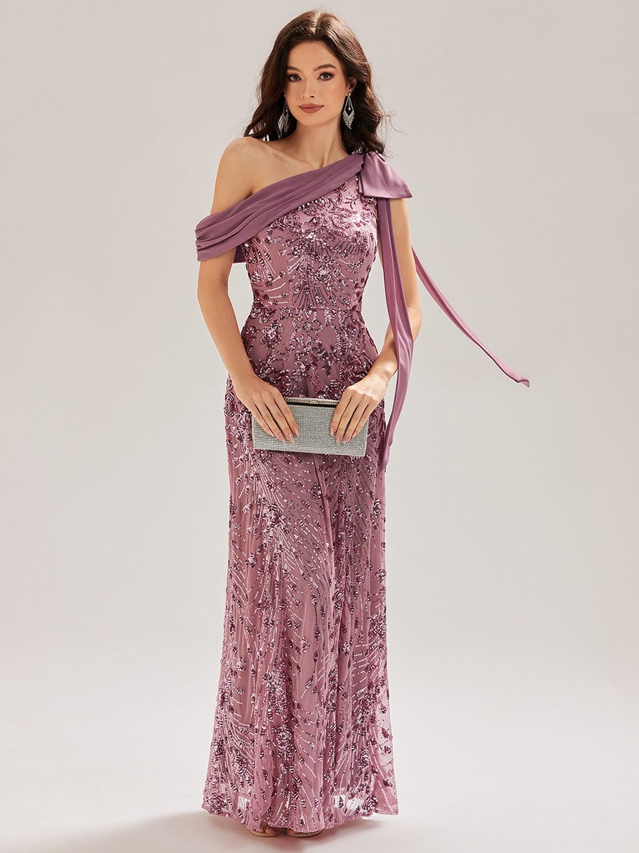 ever BELLAMY|Bow Detail Sequin Drop Shoulder Sleeve Dress
