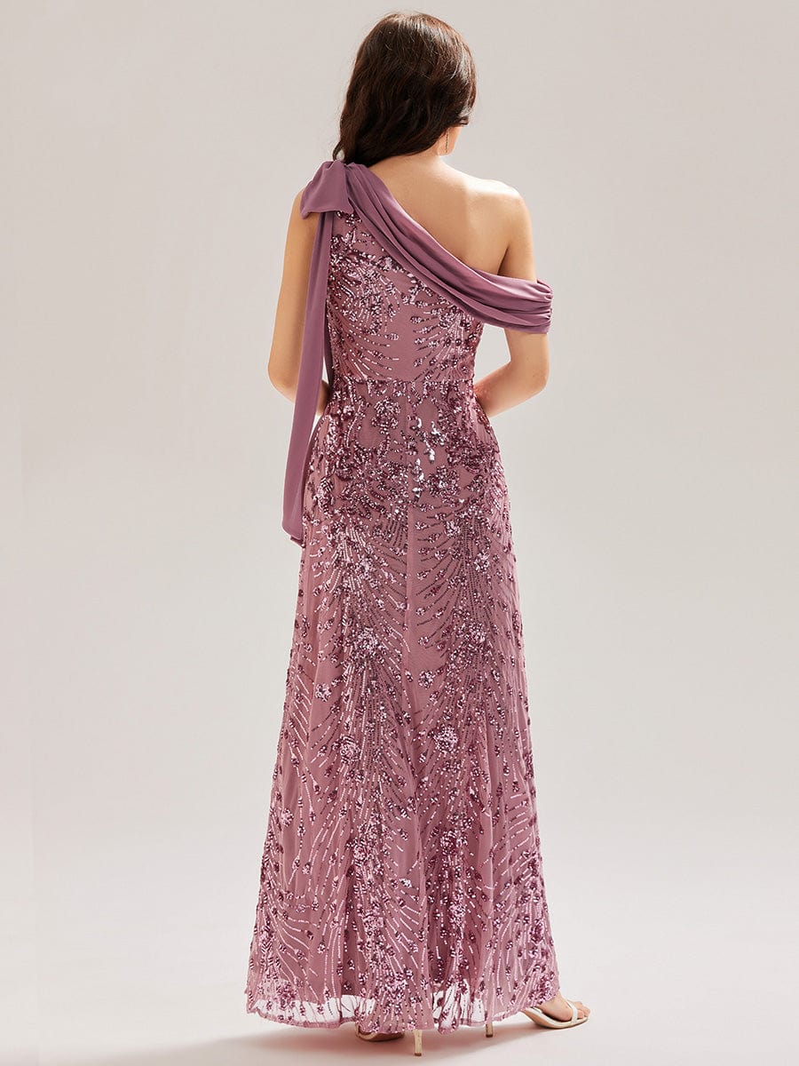 ever BELLAMY|Bow Detail Sequin Drop Shoulder Sleeve Dress