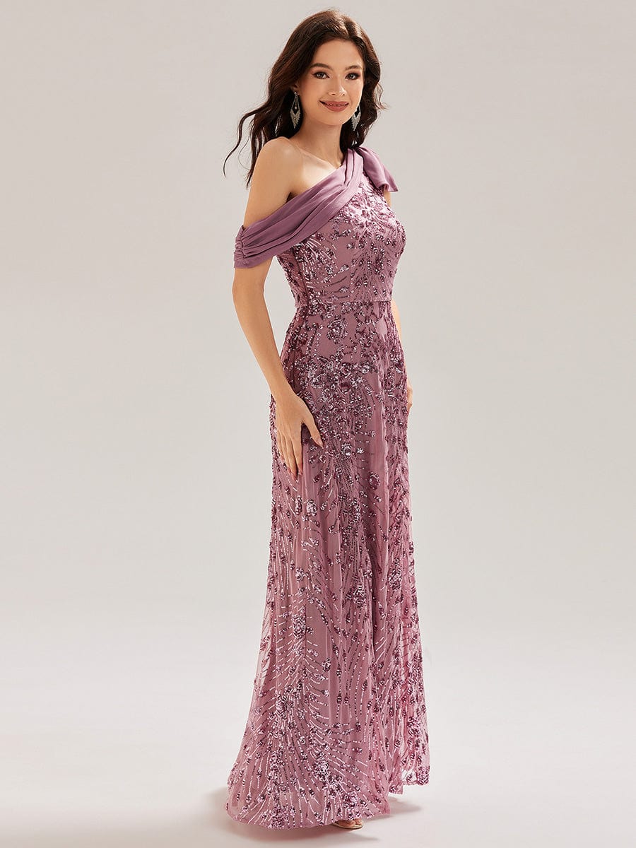 ever BELLAMY|Bow Detail Sequin Drop Shoulder Sleeve Dress