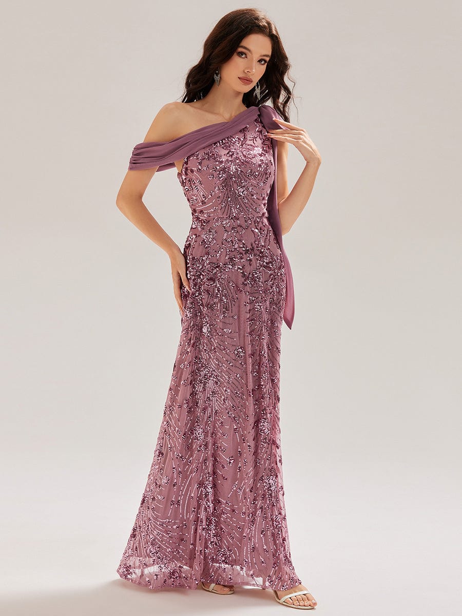 ever BELLAMY|Bow Detail Sequin Drop Shoulder Sleeve Dress