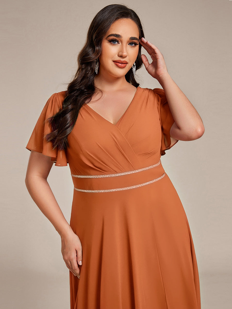 ever DAKOTA|High-Low Flowy Chiffon Wedding Guest Dress