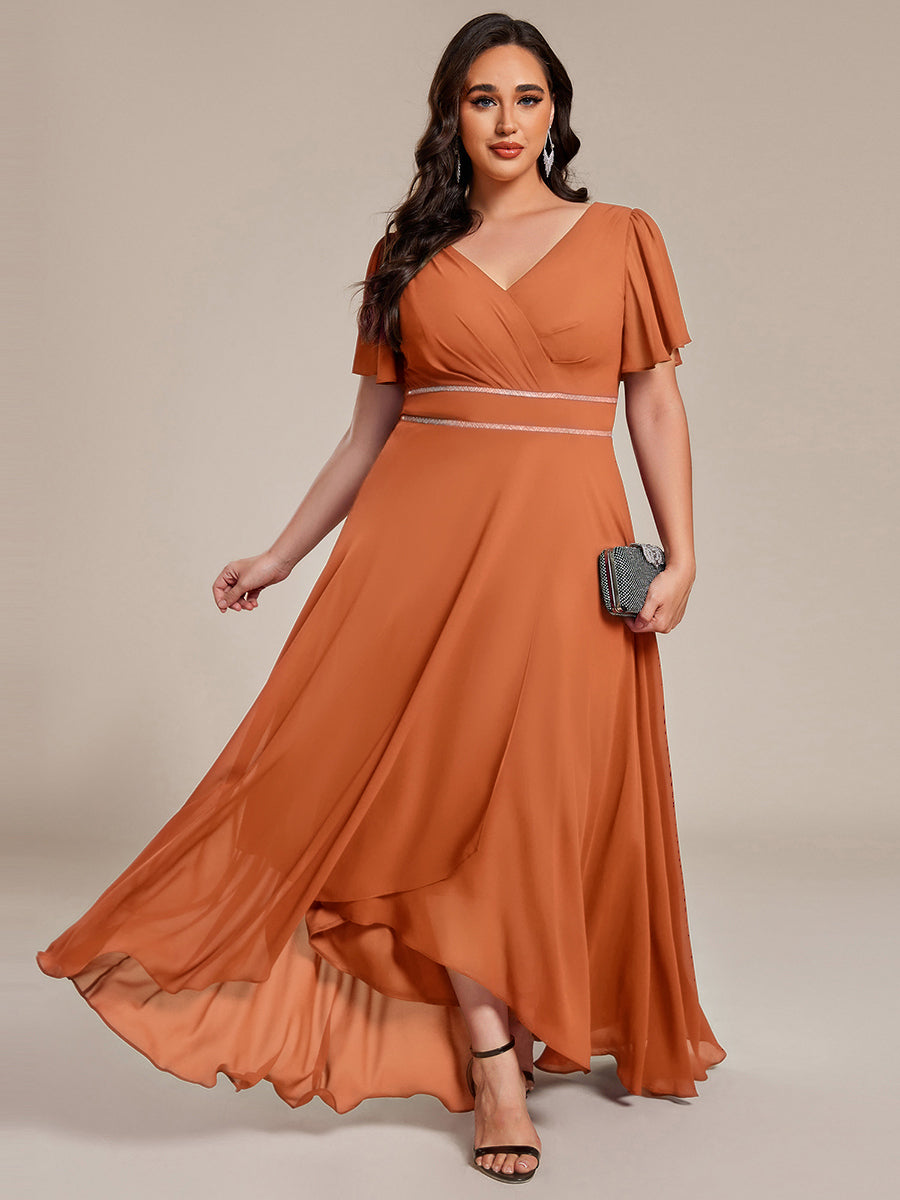 ever DAKOTA|High-Low Flowy Chiffon Wedding Guest Dress