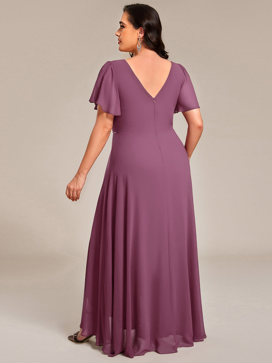 ever DAKOTA|High-Low Flowy Chiffon Wedding Guest Dress