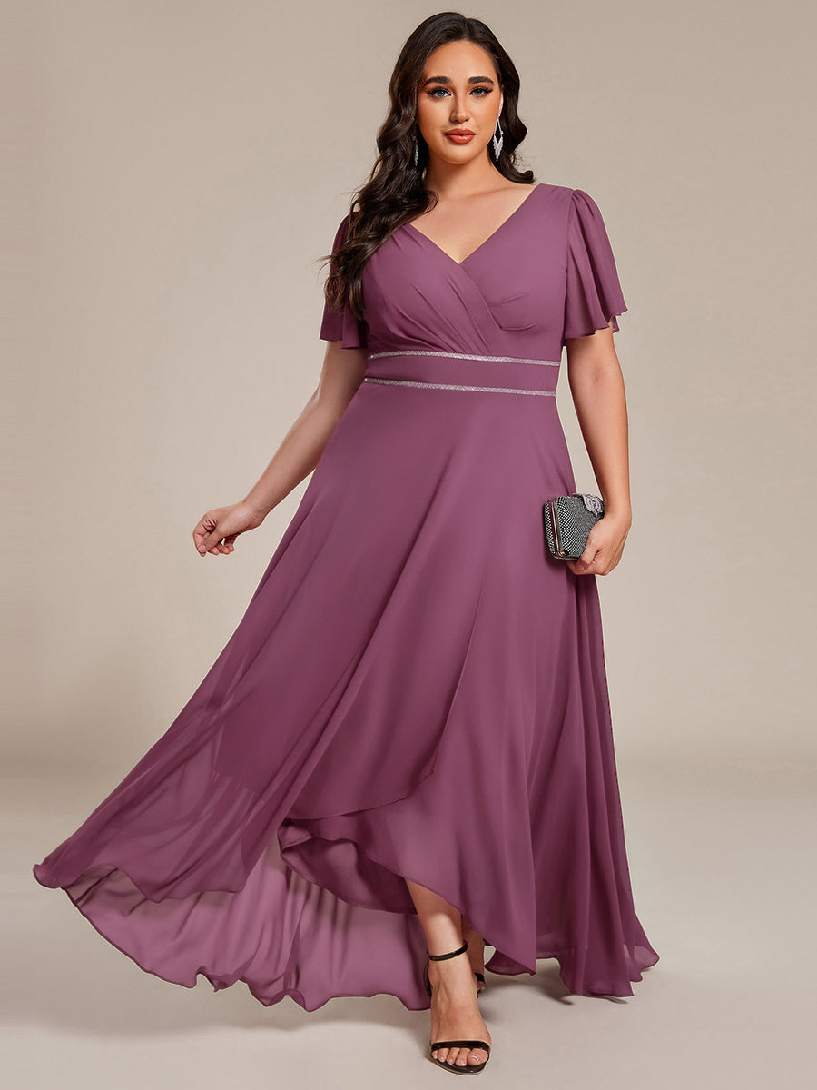 ever DAKOTA|High-Low Flowy Chiffon Wedding Guest Dress