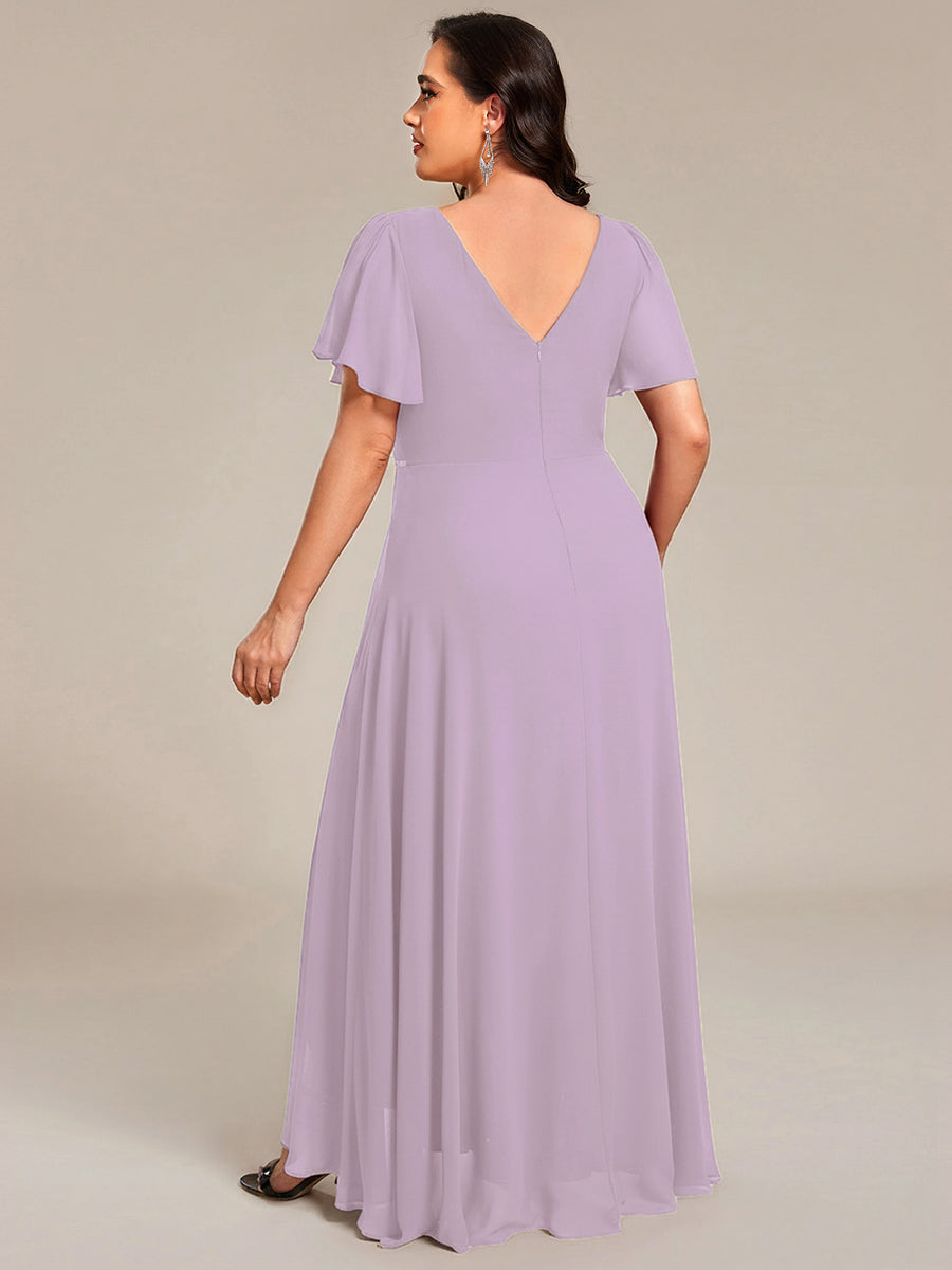 ever DAKOTA|High-Low Flowy Chiffon Wedding Guest Dress
