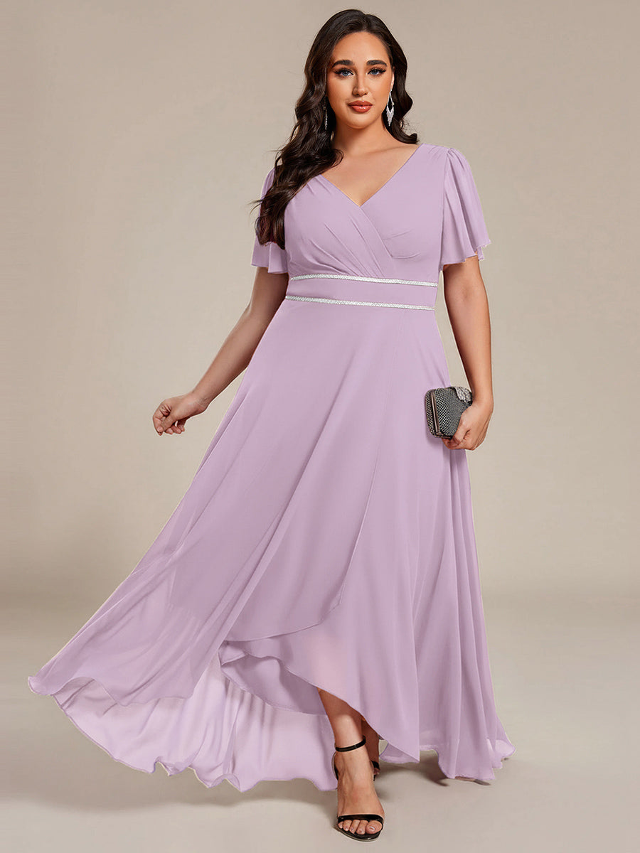 ever DAKOTA|High-Low Flowy Chiffon Wedding Guest Dress