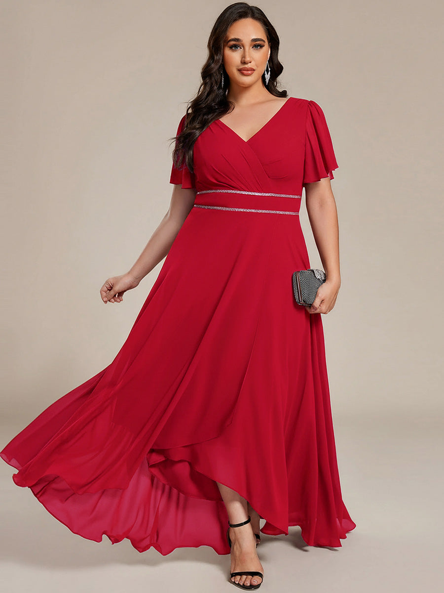 ever DAKOTA|High-Low Flowy Chiffon Wedding Guest Dress
