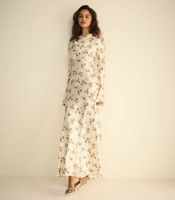 Melora Dress -- Creme Hillside Thistles
