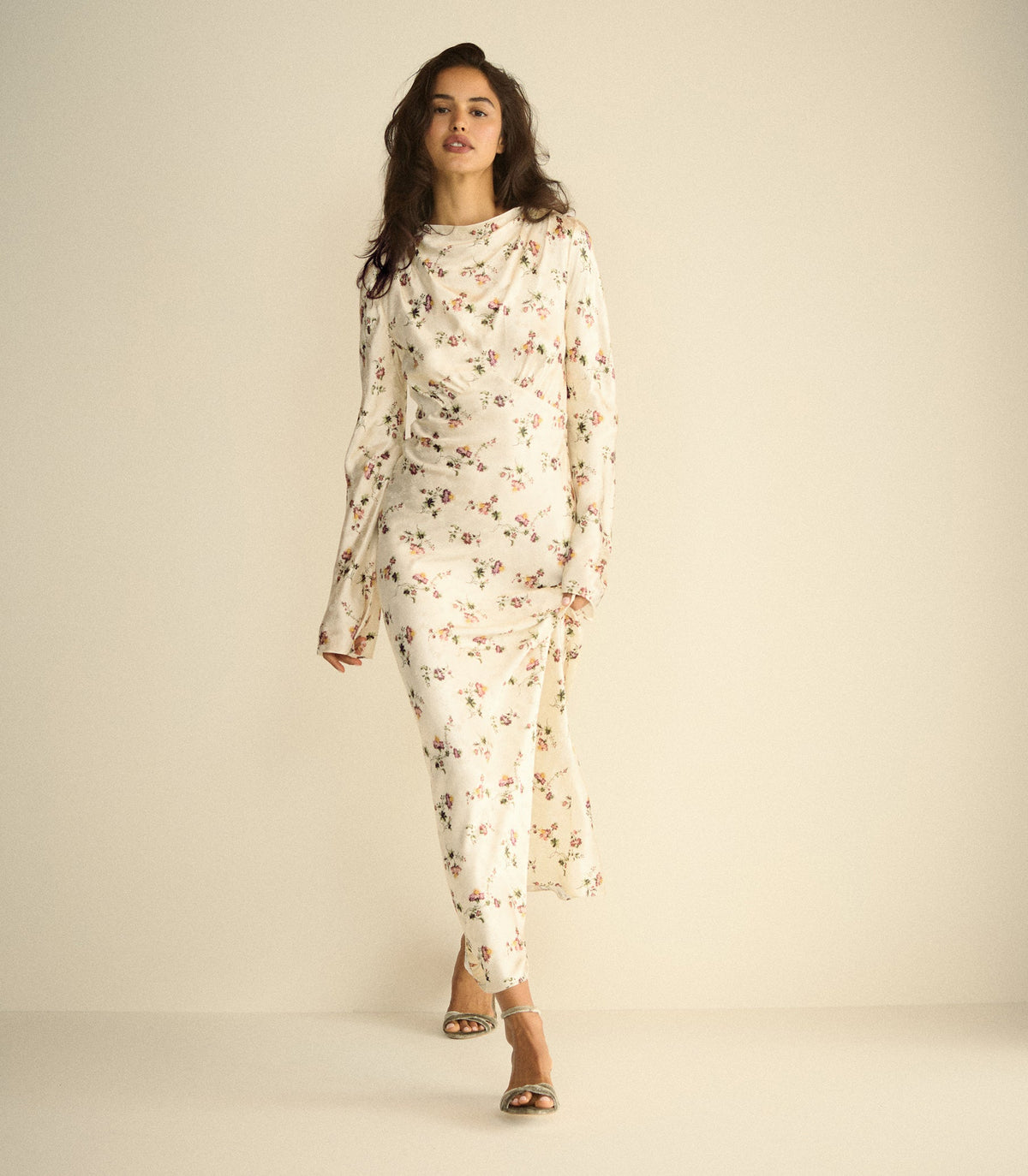 Melora Dress -- Creme Hillside Thistles