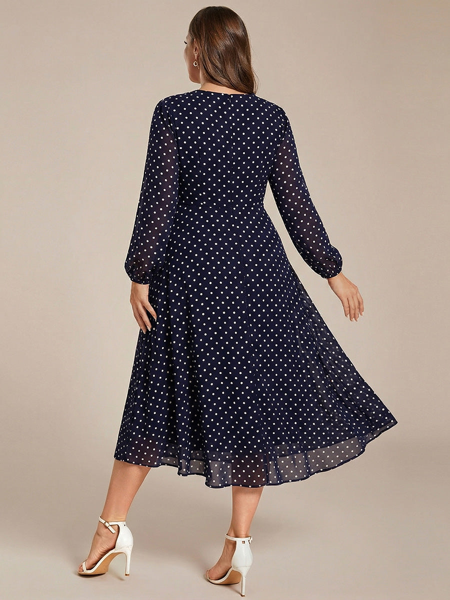 ever BRIAR|See-Through 3/4 Sleeves V-Neck A-Line Chiffon Wedding Guest Dress