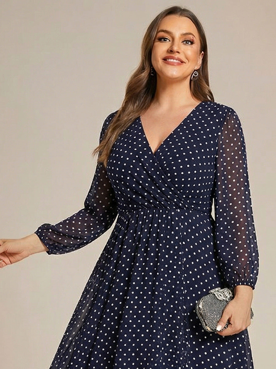 ever BRIAR|3/4 Sleeves Asymmetrical Hem A-Line Midi Wedding Guest Dress