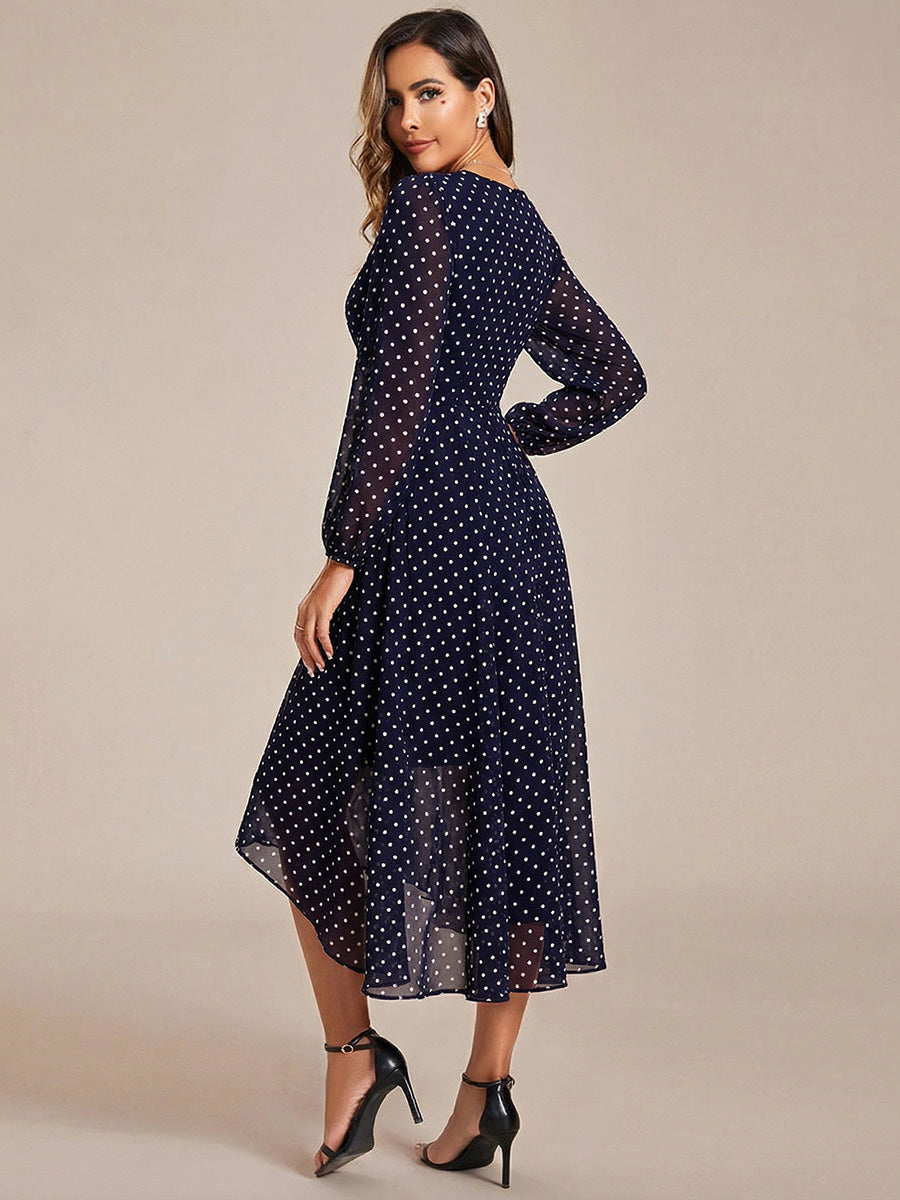 ever BRIAR|3/4 Sleeves Asymmetrical Hem A-Line Midi Wedding Guest Dress