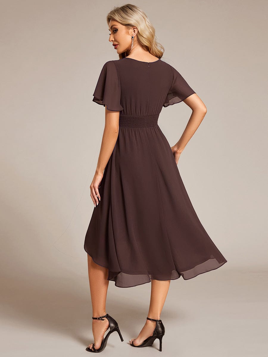 ever EDEN|Chic A-Line Pleated Knee-Length Flowy Chiffon Wedding Guest Dress