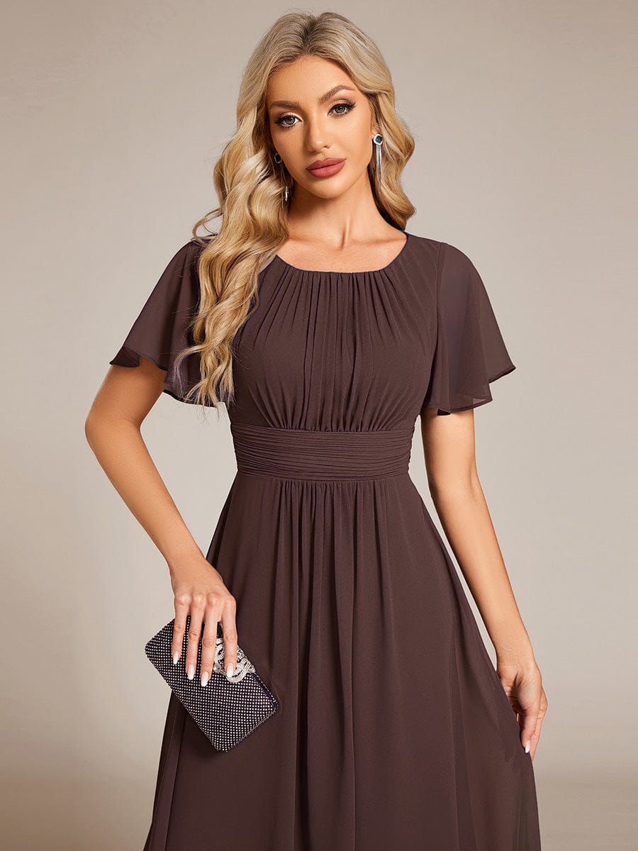 ever EDEN|Chic A-Line Pleated Knee-Length Flowy Chiffon Wedding Guest Dress