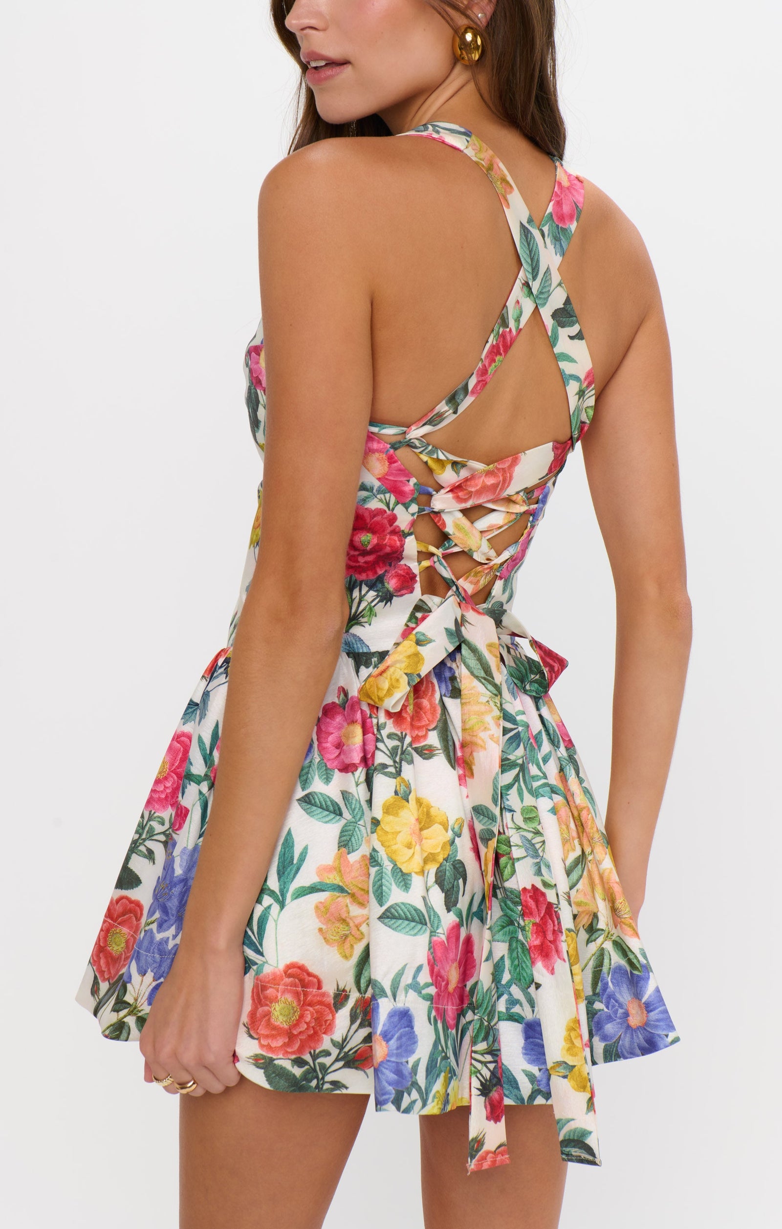 Abigail Mini Dress ~ Charm Peony White Taffeta